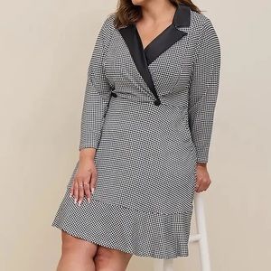 Torrid Satin Tuxedo Houndstooth Dress 18